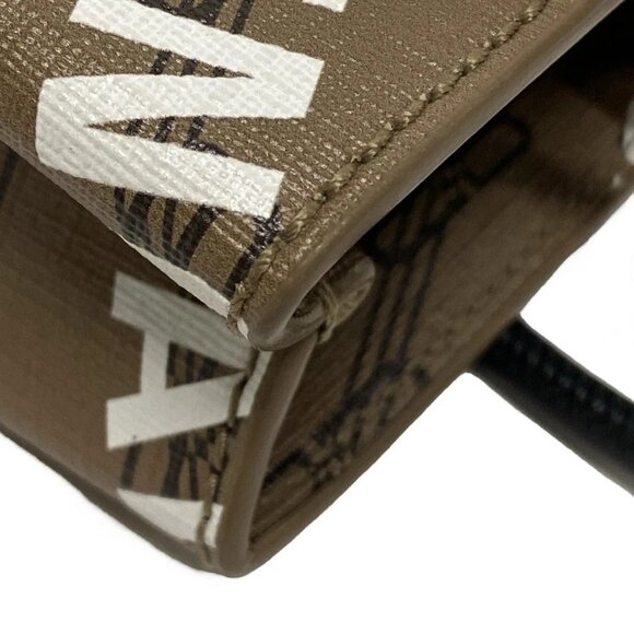 Auth BALENCIAGA Shopping Phone Holder Enlarge/BB Monogram 693805 Brown White - Picture 14 of 16